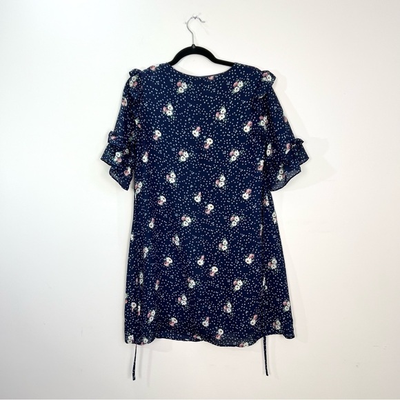 Angeleye London Blue Floral Ruffle Mini Dress 6 - Picture 5 of 11